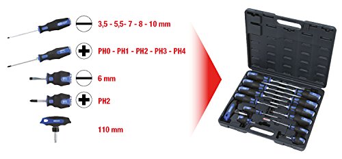 KS Tools Ergotorquemax Schlagkappen-Schraubendreher-Satz, 13-teilig, PH und Schlitz, 151.1150 - 2