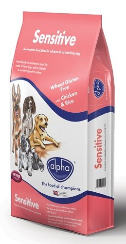 Alpha Sensitive Complete Dry Dog Food Chicken and Rice, 15 kg