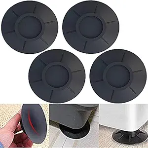 Washing Machine Anti Vibration Pads, Shock and Noise Cancelling Washing Machine Support, Washing Machine Feet Stabilizer, Washer Antivibration Pads, Washer & Dryer Pedestals (BLACK)