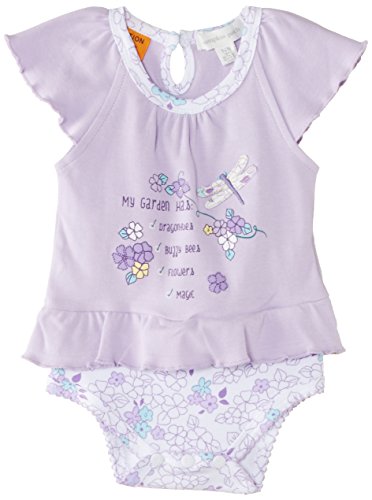 Pumpkin Patch Baby Girls 0-24M W/S Shortsleeve Mock Bodysuit, Purple (Pastel Lilac), Newborn