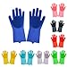 Produktbild Magic Saksak wiederverwendbare Silikonhandschuhe mit Wash Scrubber, Silikon-Reinigungsbürste Scrubber-Handschuhe, hitzebeständig, zum Reinigen, Haushalt, Geschirrspülen, Autowaschen (dunkelblau)
