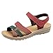 Produktbild Yvelands Damen Sommer Mode Leder Sandalen Wedges Komfort Big Size Schuhe(rot,38)