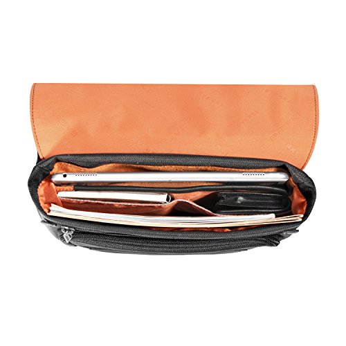 Everki Venue XL – Premium RFID Mini Messenger für iPad Pro 12 Zoll / Surface Pro / MacBook 12 Zoll / Tablet bis 13 Zoll mit durchdachtem Fächer-Konzept und weiteren hochwertigen Funktionen, Schwarz - 6