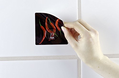WENKO 4369500100 Static-Loc Wandhaken Uno Hot Peperoni – Befestigen ohne bohren, Kunststoff, Mehrfarbig - 8