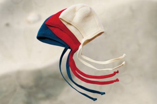 Organic Wool Fleece Baby Hat / Bonnet Natural 3-6m