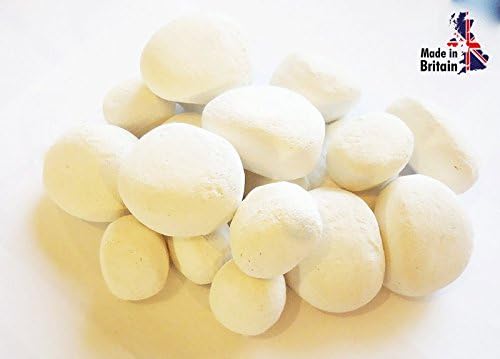 Firebranduk 20 gas fire replacement pebbles small and large mix (White)