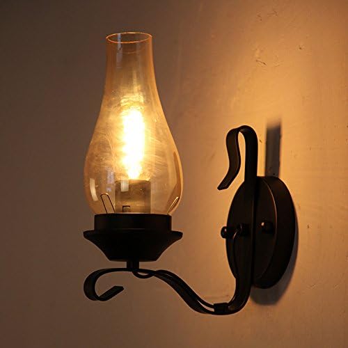 GNOW Chinese Style Wall Lamp Creative Bedroom Bedside Lamp American Retro Industrial Wind Single Head Wreath Lantern Aisle Staircase Fixture With Large Pyrotechnic Bulb