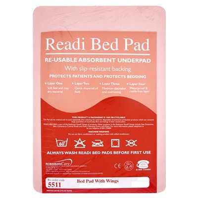 Readi Washable Incontinence Bed Protector Pad With Wings - Standard. Cleaning Accessories Powered by TheChemicalHut.