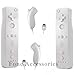 Produktbild AMGGLOBAL 2 x Nunchuck 2 x Fern Nunchuk Controller Für Nintendo WII fern WII + GRATIS SILIKON HÜLLE PINK SCHWARZ BLAU WHIE ROT Paket - Weiß