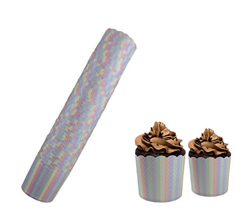 Fletion 100 Stück Bunte Cupcake Wrappers Hohe Temperatur Backen Tassen Fest Papier Muffin Cup Cupcake Papierbecher für Hochzeit Geburtstag Party DIY Cake Decoration - 7