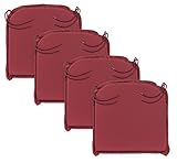 sleepling Outdoor 193924 4er Set Sitzkissen Stuhlkissen 44 x 47 x 6 cm, rot sleepling Outdoor 193924 4er Set Sitzkissen Stuhlkissen 44 x 47 x 6 cm, rot