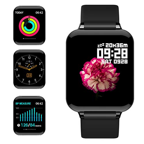 Bluetooth Smart Watch, Anding Health & Fitness Tracker Smartwatch Blutdruck-Aktivitätsuhr, Anrufe SMS Benachrichtigung Fernbedienung Kamera Musik für iOS Android Handy