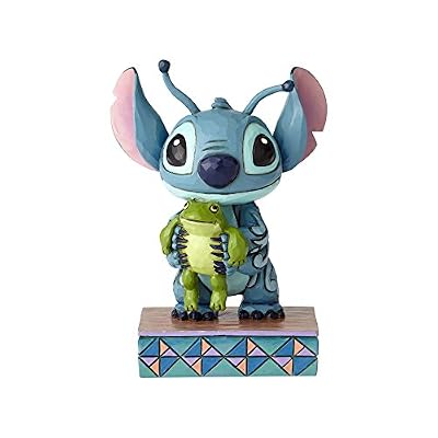 Disney Tradition 4059741 Figurine Stich et Grenouille, résine, Multicolore, 9,5 x 5 x 9,5 cm