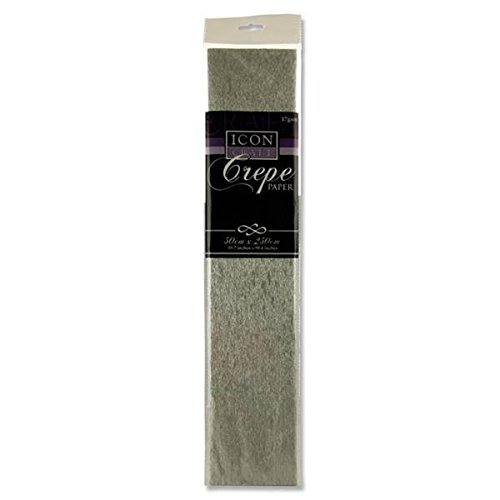 Premier Stationery Icon Craft 50 x 250 cm 17 GSM Premium Krepppapier, – silber