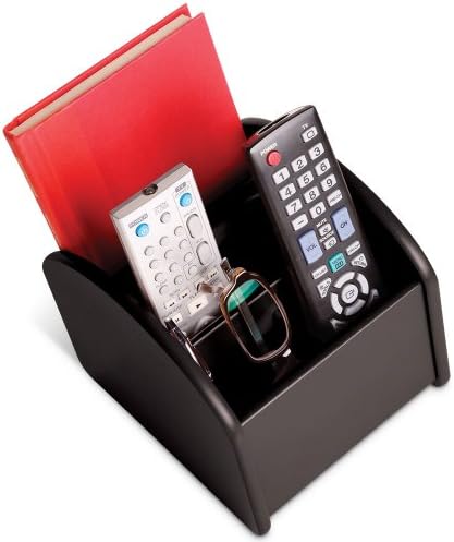 Best Chess Set Ralph TV Remote Control Spinning Caddy - Revolving Wood Valet Organizer for Television Remotes - Black