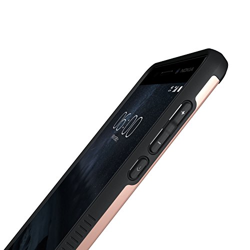 Nokia 6 Funda  Caja protectora TUDIA MERGE TAREA PESADA Protecci  n EXTREME de doble capa para Nokia 6  Oro Rosa 