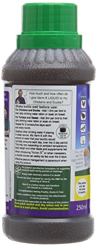Verm-X Flüssig für Geflügel, 250 ml. Statt chemischer Wurmkur für Hühner, Gänse, Enten, usw. eine natürliche Kontrolle innerer Parasiten mit der bewährten Verm-X Kräuter-Rezeptur. - 4