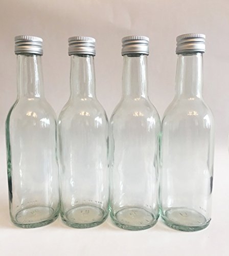24er Set leere Glasflaschen BOR Bordeaux 250 ml incl. Schraubverschluss Silber zum selbst Abfüllen Likörflasche inklusive einem Einfülltrichter Durchmesser 5 cm Schnapsflasche Glasflasche Flasche 0,25 Liter Weinflaschen - 3