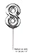 Produktbild Folienballon Zahl 8 am Stab 30 cm groß kein Helium erforderlich