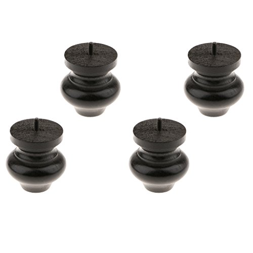 Preisvergleich Produktbild MagiDeal Holz Sofafuß Möbelfüße aus Eukalyptusholz , Sofa Wohnzimmer Dekoration - Schwarz