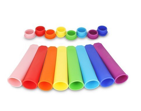 8er-Set Mehrfarbig Silikon Eis Pop Maker Set,Ice Pop Formen Stieleisformer Eis Lutscher Stieleisformen Eisformen Beste Eiscreme Formen - 3