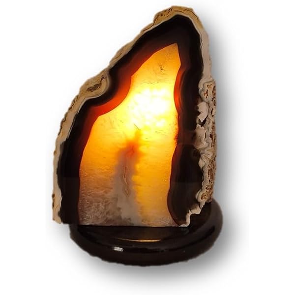Kristall Lampe Aus Echtem Bergkristall – Naturstein-Leuchte Weiß, Auf Onyx-Marmorsockel, Ca. 14 Cm Hoch