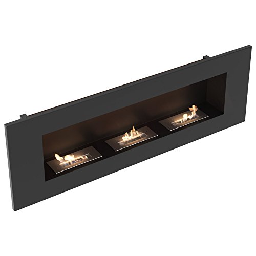 Bio Ethanol Kamin Galia Bioethanol Wandkamin/ Gelkamin mit sicherem Brennsystem Farbe: Schwarz - 5