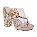 Produktbild DFMNE Sandalen für Party, Königin, Frauen, Mädchen, Damen, Hochzeit, Frühling, Sommer, Tanz, Kristall, Casual Dicker Absatz Römische Schuhe Mode 2019, Beige - Rose Gold - Größe: 37 EU