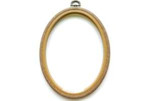SIESTA FRAMES 5 x 7 Inch Woodgrain Oval Flexi Hoop