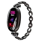 SHshou-L Smart Watch, Schritt Sport wasserdichter Lauf Schlaf Gesundheitsüberwachung Bluetooth Armband,Black
