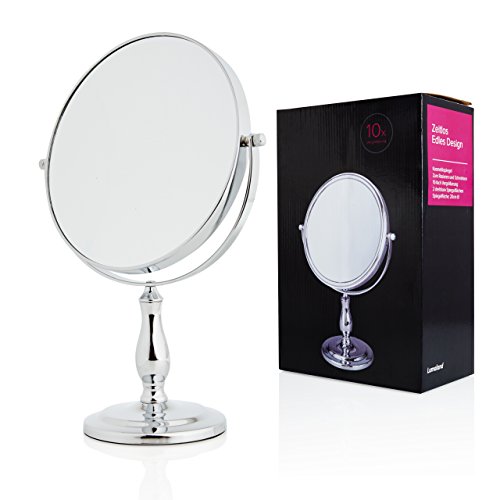 Lumaland formschöner Standspiegel Kosmetikspiegel 10fach Vergrößerung - 4