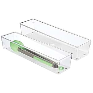 iDesign Schubladen Organizer, langer Schubladeneinsatz aus Kunststoff