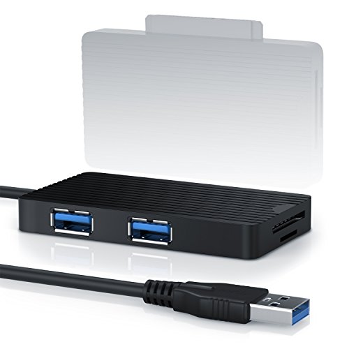 CSL – USB 3.0 zu SATA Adapter + Hub USB 3.0 + Cardreader | Multifunktionsadapter / Konverter UASP für 2.5 / 3.5 Zoll SATA HDD / SSD Laufwerke | SATA 3.0 / 6GB/s | integrierter TF / microSD / SD-Cardreader - 2