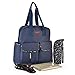 Produktbild WENDYRAY Große Kapazität Baby Wickeltasche Rucksack wasserdichte Wickeltasche mit Wickelauflage/Nasstasche/Hakenband/Isolierhülle - Travel Totes Messenger für Mama,Blue,L