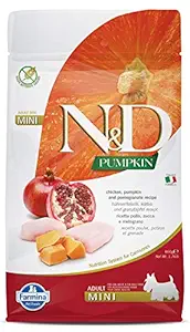 FARMINA N&D Pumpkin Dry Dog Food, Grain-Free, Adult Mini Breed, 0.8-kg, Chicken and Pomegranate