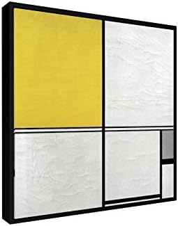 Piet Mondrian - Composition with double line and yellow and grey - 19,69" x 19,69" inch (50x50 cm) - Framed canvas print - Old Masters / Museum