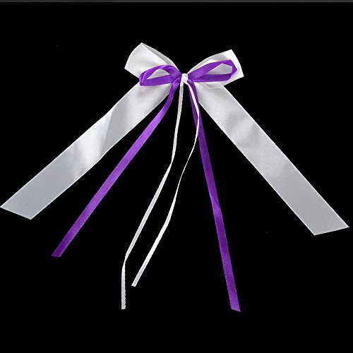 30 x Antennenschleifen Weiss & Lila Autoschmuck Autoschleifen Hochzeit Party - 3
