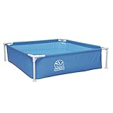 Varillas de acero JILONG Kids Frame Pool 122 - Piscina Infantil Cuadrada, 122 x 122 x 33 cm, fácil de Montar