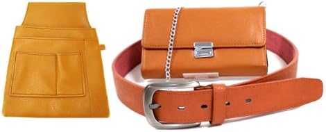 Waiter Bedienungsgeldbörsen Set in Brown 4-Piece Key Wallet, Chain and Belt Holster, Set mit Gürtel 110 cm