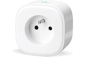 meross Prise Connectée WiFi (FR), Prise Intelligente Compatible avec Alexa, Google Home et SmartThings, Prise Française Programmable avec Contrôle à Distance, Contrôle Vocal et Fonction de Temps