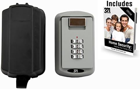 Key Lock Box Wall Mounted Key Safe- 4 Pin Combination - Free Waterproof Cover -