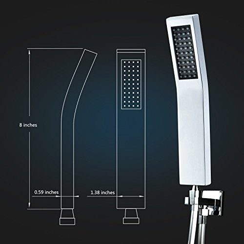 DSIKER Wellness Hoher Druck Duschkopf,1 Jet Brausekopf,massiv Messing verchromt,Wellnessbrause, Brausekopf,moderne Handbrause wasserfall Badezimmer anti-kalk-Düsen Duschkopf (silber) - 3