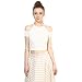 White Textured Cold Shoulder Crop Top RS.799.00