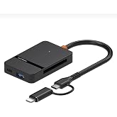 8in1 Hafıza Kart Okuyucu Adapt&ouml;r&uuml;, SD/TF/CF/MS/M2/Micro, iPhone ve iPad ile Uyumlu, Type-C/USB Destekli