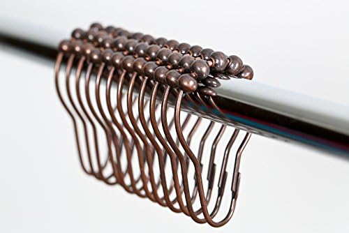 High Quality Rustproof Stainless Steel (Oil Rubbed Bronze) Shower Curtain Hooks and Rings, Beautiful and Decorative Bath Shower Curtain Accessories from Nikkouware Offer Easy to Install With Friction Free Glide Rollers, to Enhance Your Bath Looks Today!