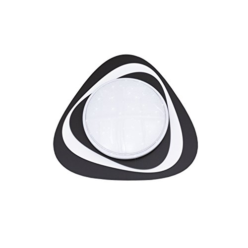 Elobra LED Ceiling Lamp Dreila Starlight Effect Ceiling Light Shade Adjustable – Wood – Anthracite/White, 55 x 55 x 10 cm