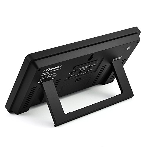 iTronics Digitale Funkwanduhr Tischuhr mit Temperaturanzeige & Countdown-Timer, Schwarz - 4