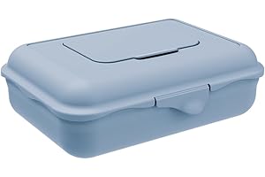 Rotho Babydesign Boîte à lingettes humides, bleue, 1,25 l, grande boîte de rangement pour lingettes humides, lingettes pour bébé et lingettes de nettoyage, distributeur hermétique rechargeable