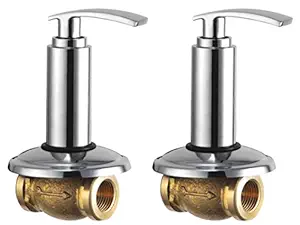 Drizzle Concealed Stop Cock Soft 20 mm. Brass Chrome Plated/Concealed Valve 3/4 Inch/Bathroom Tap/Quarter Turn Tap - Set of 2