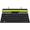 Green Lion Multi-Functional Rollable Wireless Keyboard (Arabic/English) - Bluetooth 3.0, Up to 10m Range, Portable, Foldable, 64 Keys, 288 Hours Battery Life, Black